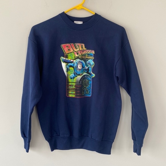 EUC Vintage LGE Disney Store Toy Story Buzz Lightyear Star Commander Sweatshirt - Picture 1 of 7